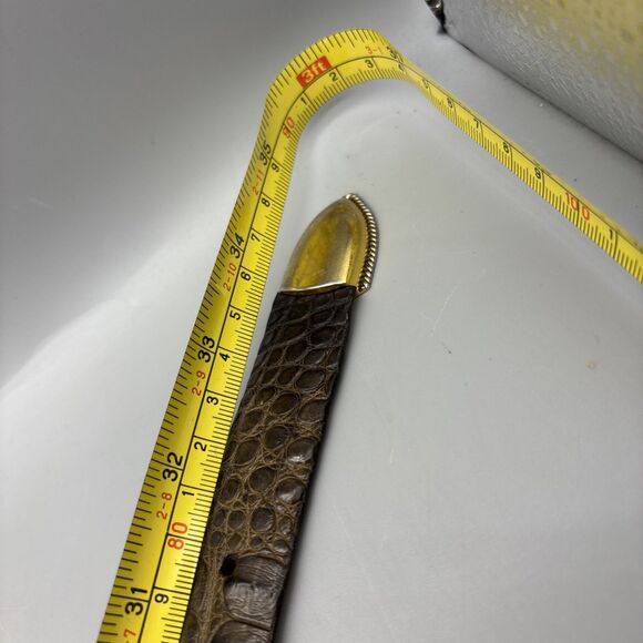 WORTH Made in USA Brown Brown Womens Genuine Alligator Gold Buckle Belt Small 35 main image 4